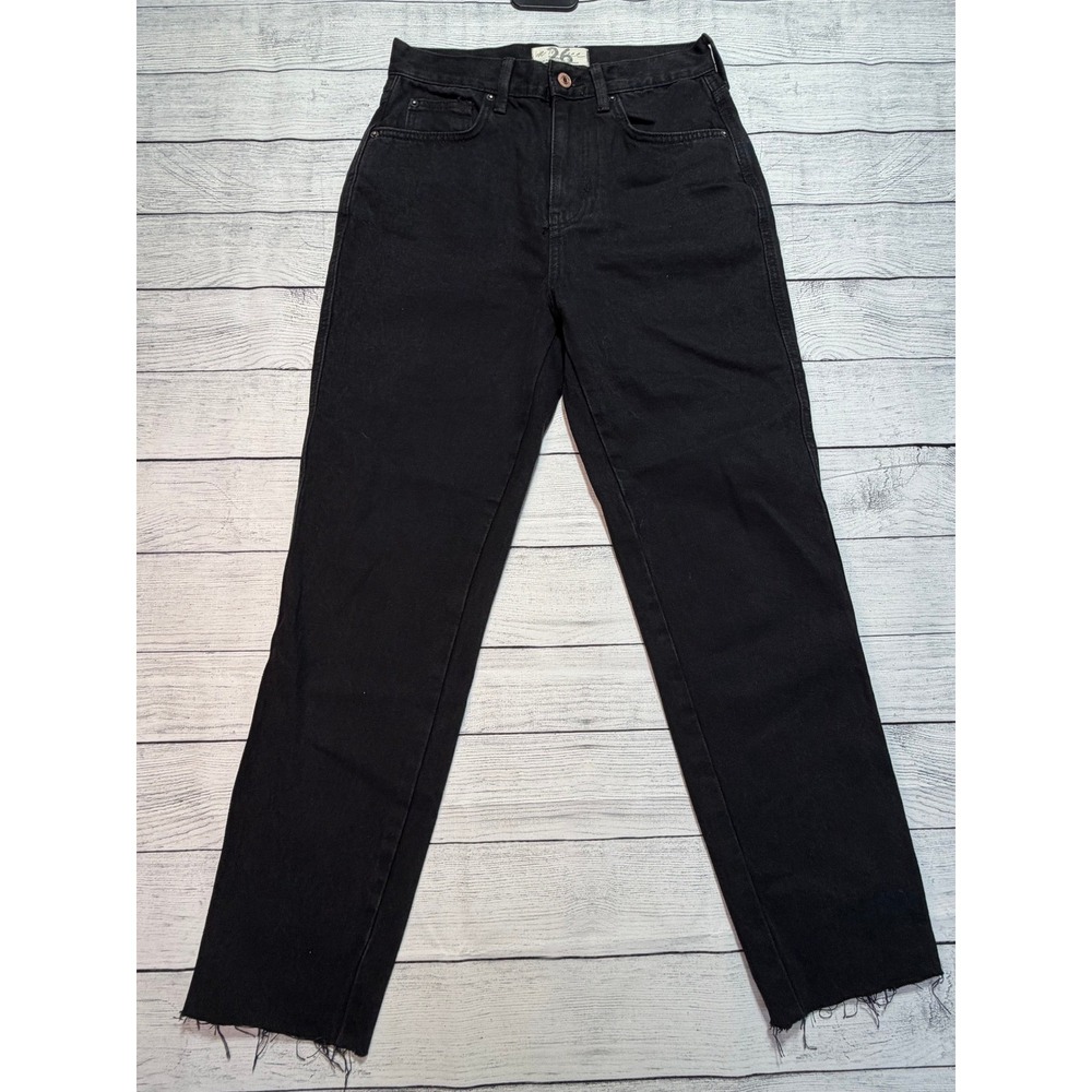 FP We The Free Straight jeans raw hem sz 26 black casual streetwear whimsigoth